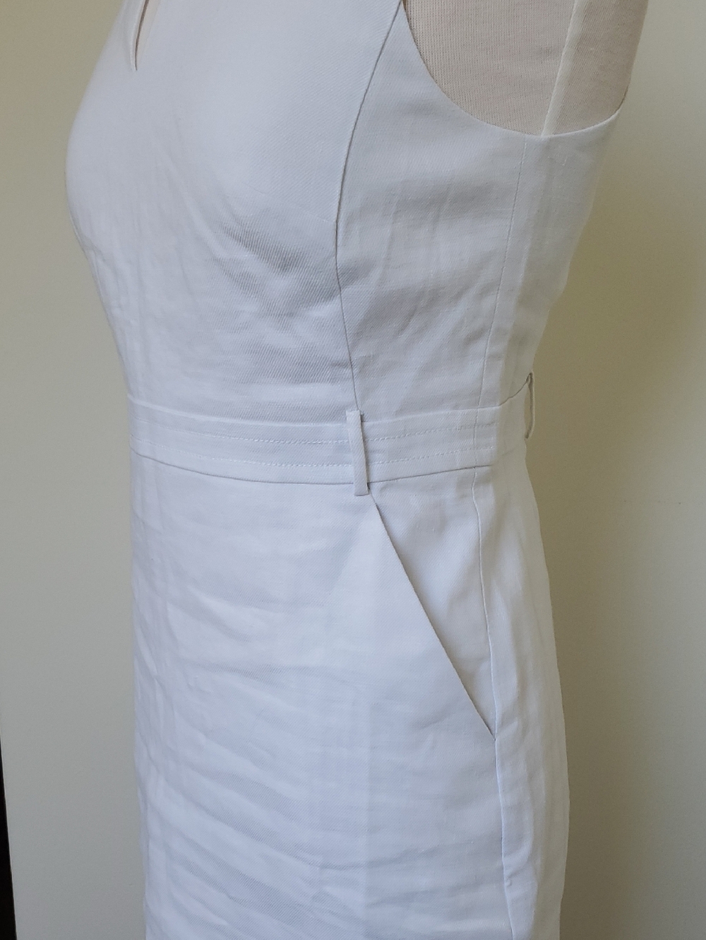 NWOT J. Crew Linen Sheath Dress In White Size 8P - Picture 6 of 10
